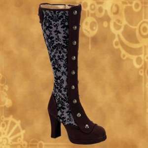 Crypto Brown Tweed Steampunk Platform Boots