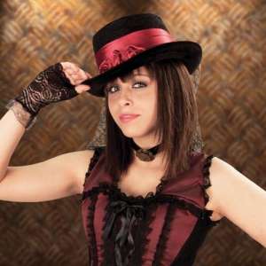 Ladys Rose Victorian Top Hat
