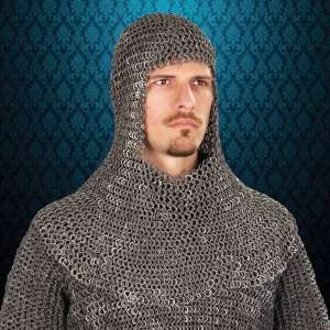 Mail Armor Coif, Riveted Darkened Aluminum