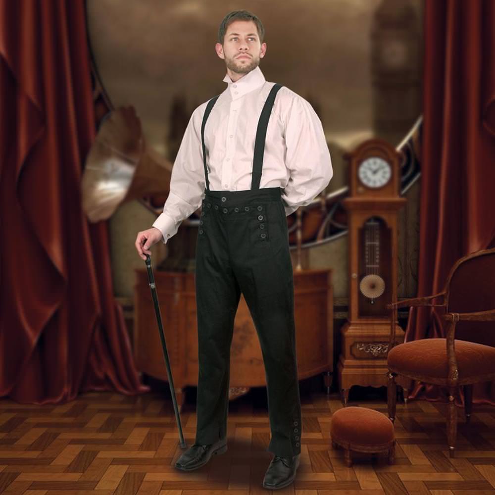 Pinstripe pants shop with suspenders
