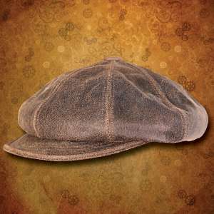 Antiqued Leather Spitfire Cap