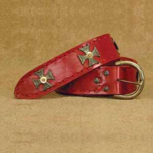 Medieval Wide Long Belt Red