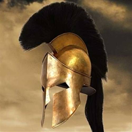 300 king leonidas spartan helmet with black plum and liner 