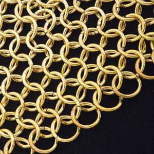 Mail Armor Coif, Plated Brass