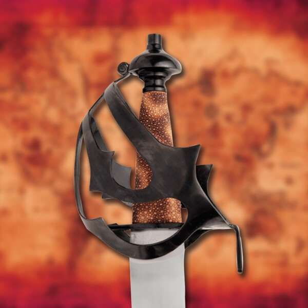 The Corsair Cutlass Barbary Pirate Sword with Leather Scabbard
