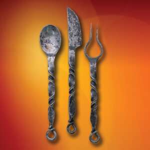 Leaf Iron Feasting Utensil Set w/ Belt Pouch