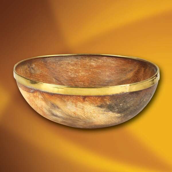 Einar Horn Feasting Bowl with Brass Rim