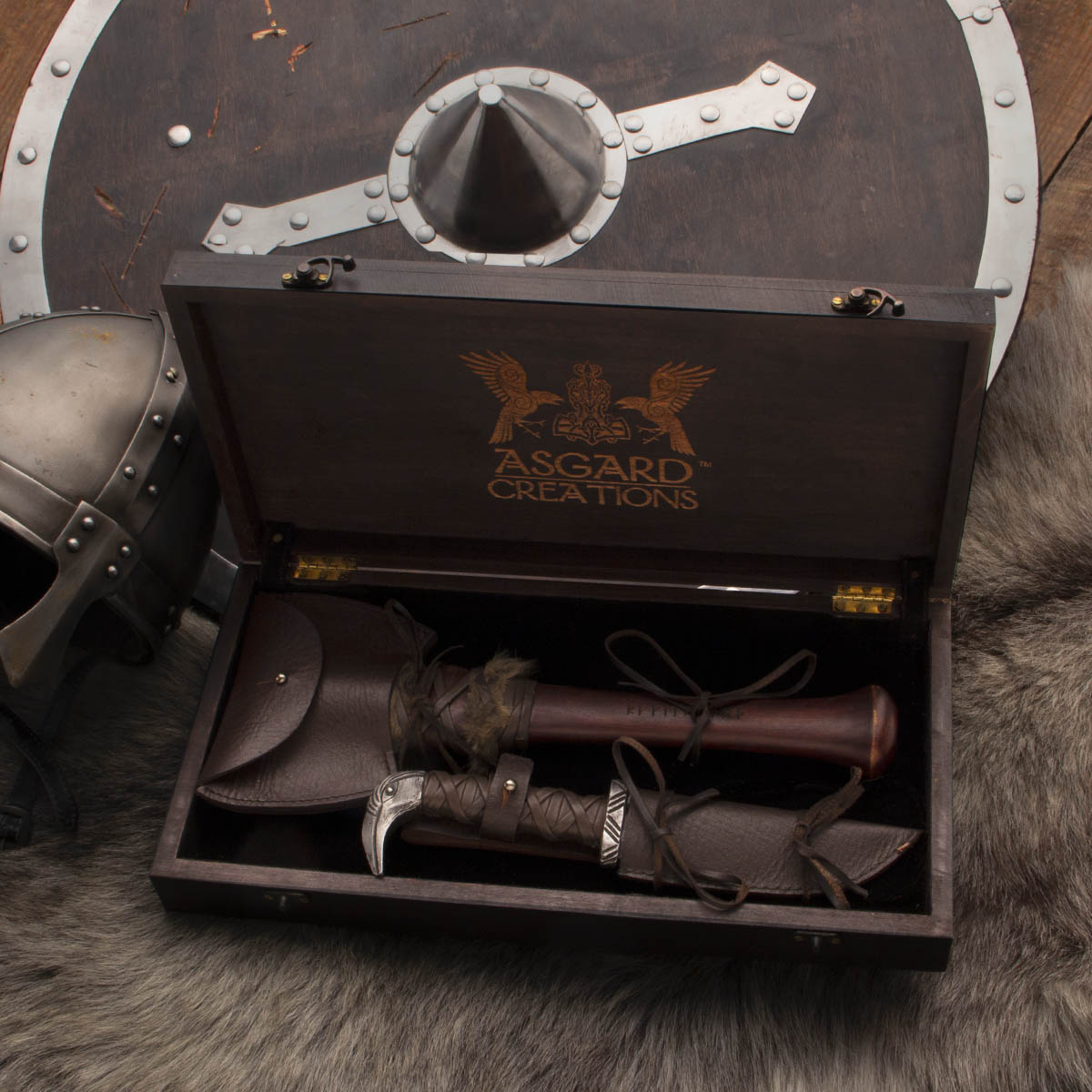 Asgard Creations Axe & Knife Boxed Set - Atlanta Cutlery Corporation